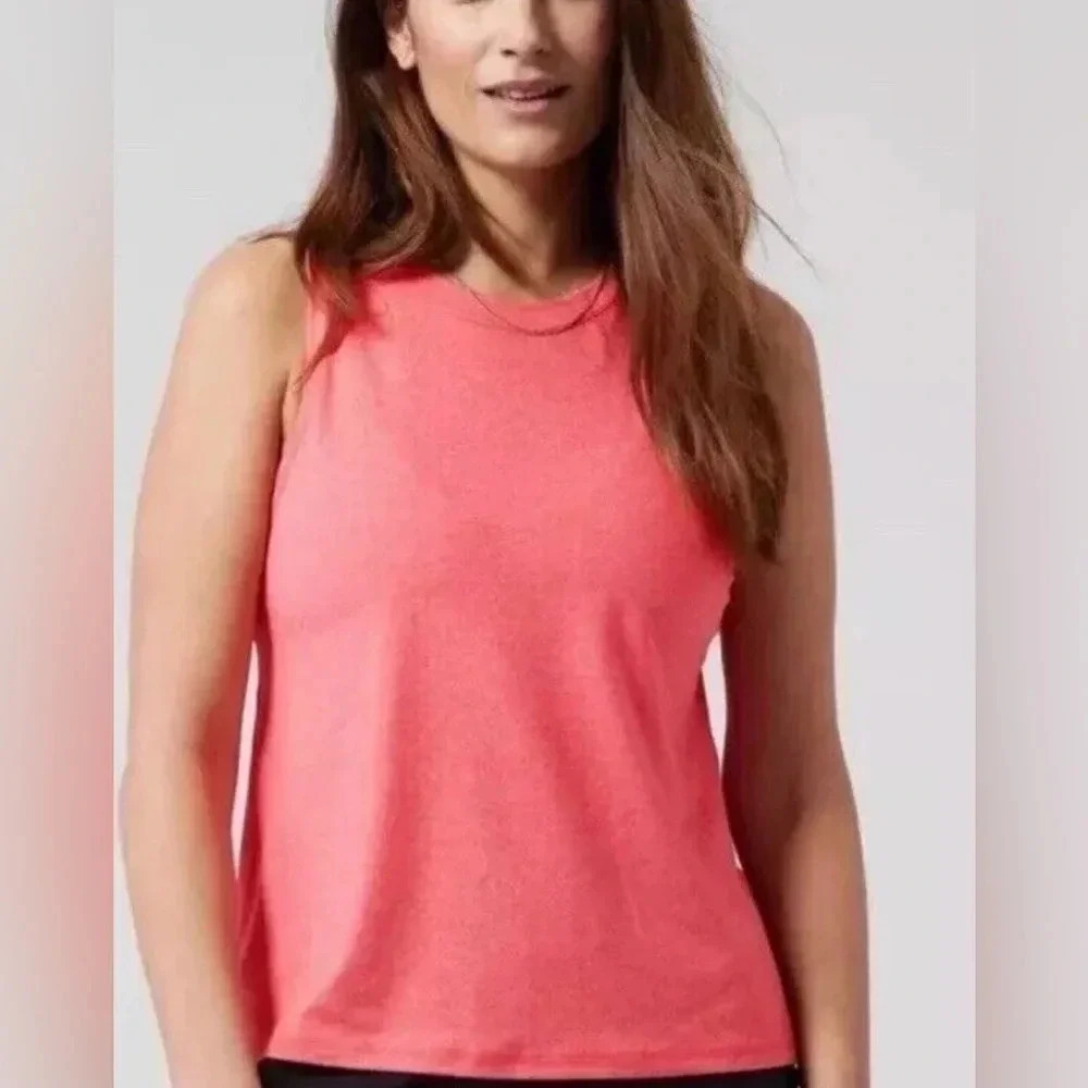 Athleta Breezy Tank Top Shirt Sleeveless Top in deep orange‎ size M